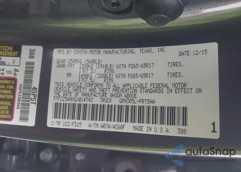 2016 Toyota Tacoma Trd Sport from USA, damaged, VIN 5TFCZ5ANXGX014743